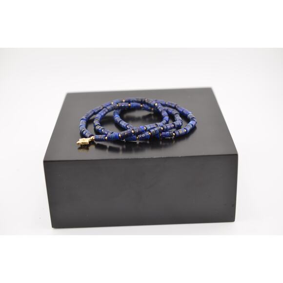 Rachel Reinhardt Blue Lapis 3 Piece Bracelets with Gold Clover - Picture 3 of 3